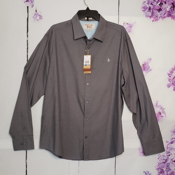 Original Penguin Other - Penguin Munsingwear Grey Solid Button Dress Shirt